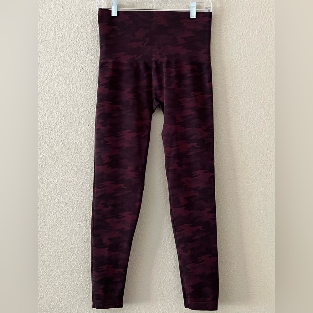 SPANX Burgundy Camo High-Waist Sculpting Leggings